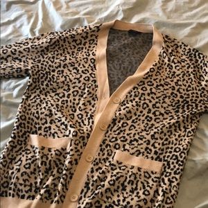 J Crew leopard print cardigan